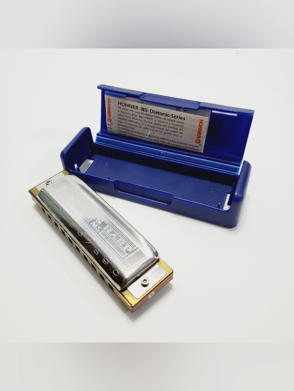Hohner D Blues Harp Harmonica with Case M 533036 532/20 Trossingen Germany
